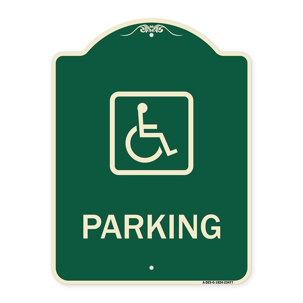 Signmission Parking Handicapped Symbol Heavy-Gauge Aluminum Architectural Sign, 24" x 18", G-1824-23477 A-DES-G-1824-23477 - main